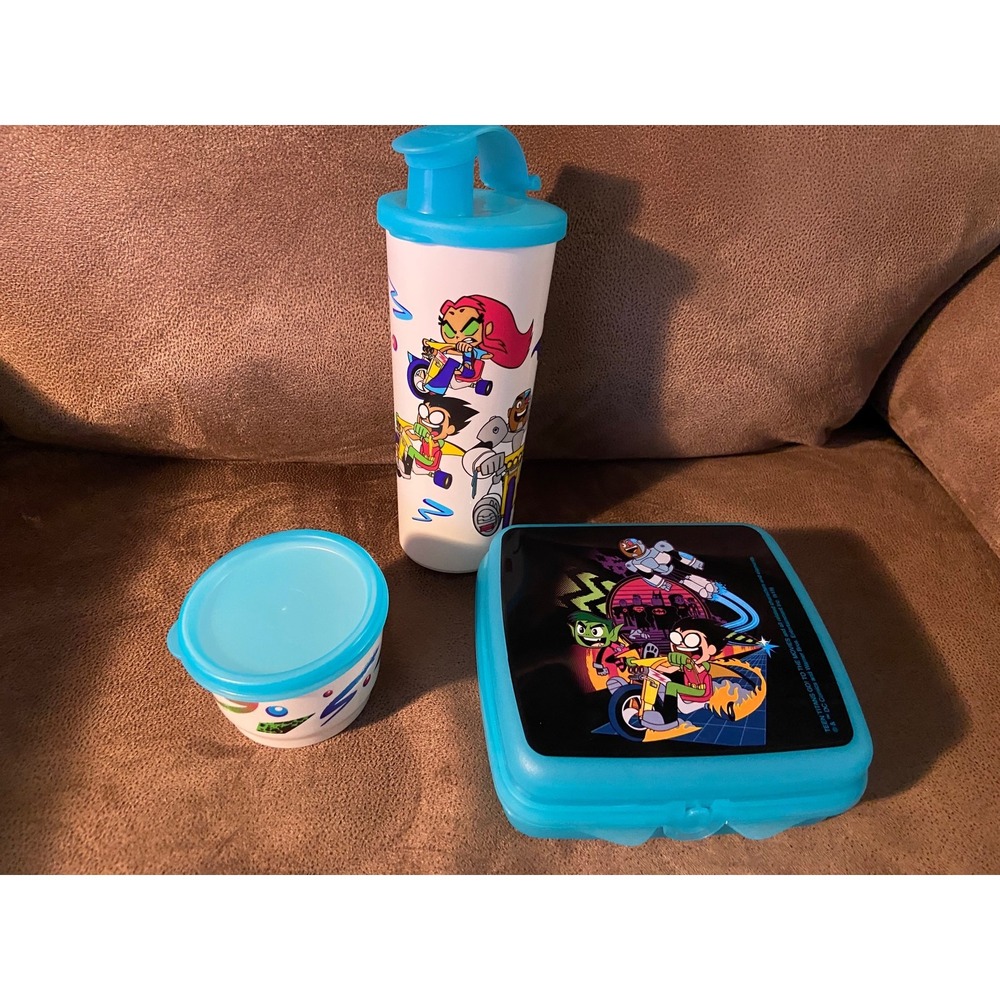 Tupperware Teen Titans Go To The Movies Lunch Set Sandwich Keeper Tumbler Snack